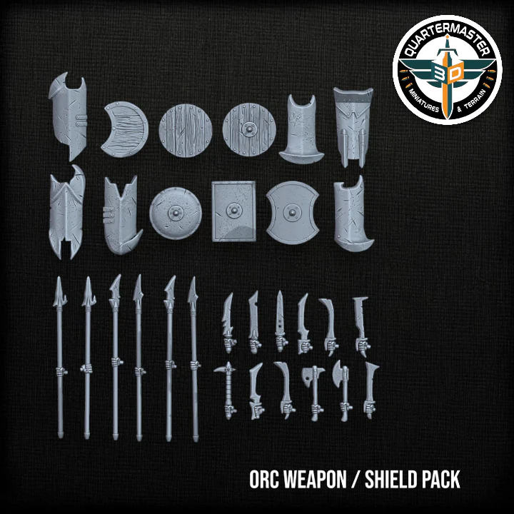 Orc Warrior Shield and Weapons Pack