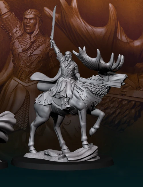 Wood Elf King on Elk - Image 3